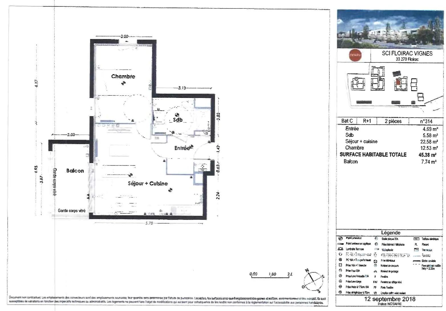 Appartement T2 45m² à null